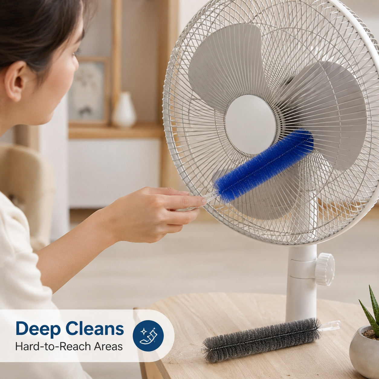 🌀 Clean Hidden Fan Dust In Seconds — Flexible Fan Cleaning Brush for Blades, Vents & Tight Gaps