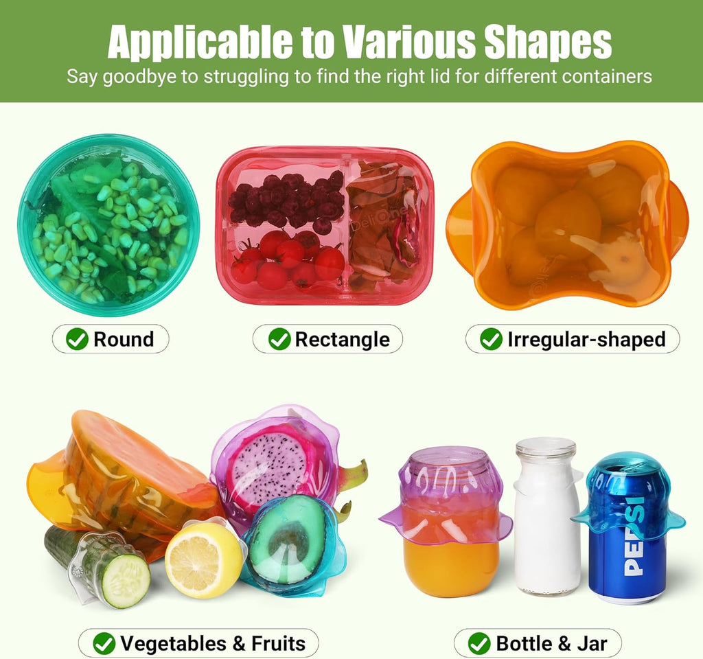 Reusable Silicone Stretch Lids Set