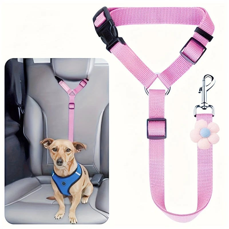 🐾 2-in-1 Dog Car Seat Belt & Walking Leash — Adjustable Pet Travel Restraint for Safer Car Rides