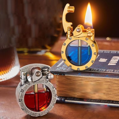 🎁Vintage Trench Lighter Transparent Kerosene Lighter Antique Steampunk Lighter Cool Unique Lighter for Men