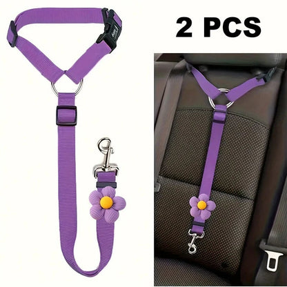 🐾 2-in-1 Dog Car Seat Belt & Walking Leash — Adjustable Pet Travel Restraint for Safer Car Rides