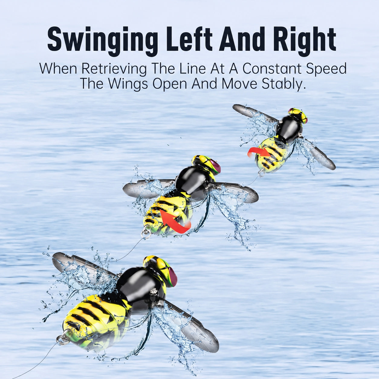 🐝 Bionic Wasp Crawl Bait - Topwater Micro Fishing Lure with Acoustic Noise Steel Balls for Bass & Pike Professional Anglers