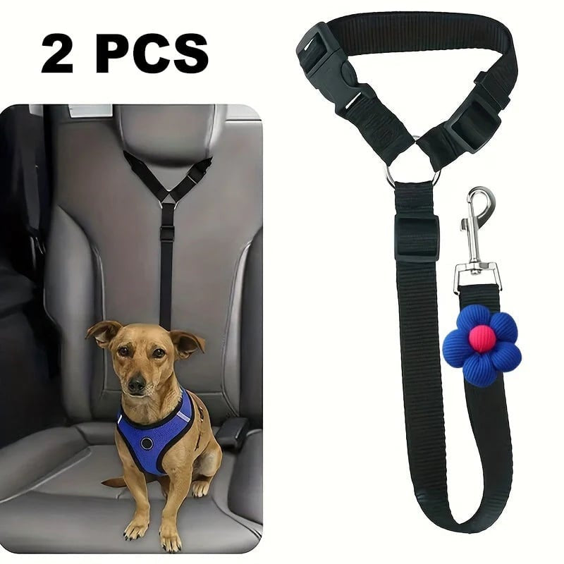 🐾 2-in-1 Dog Car Seat Belt & Walking Leash — Adjustable Pet Travel Restraint for Safer Car Rides