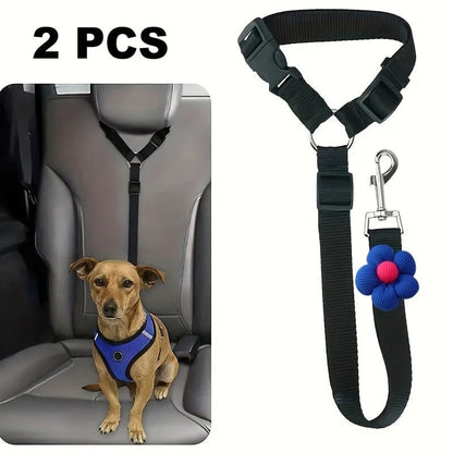 🐾 2-in-1 Dog Car Seat Belt & Walking Leash — Adjustable Pet Travel Restraint for Safer Car Rides