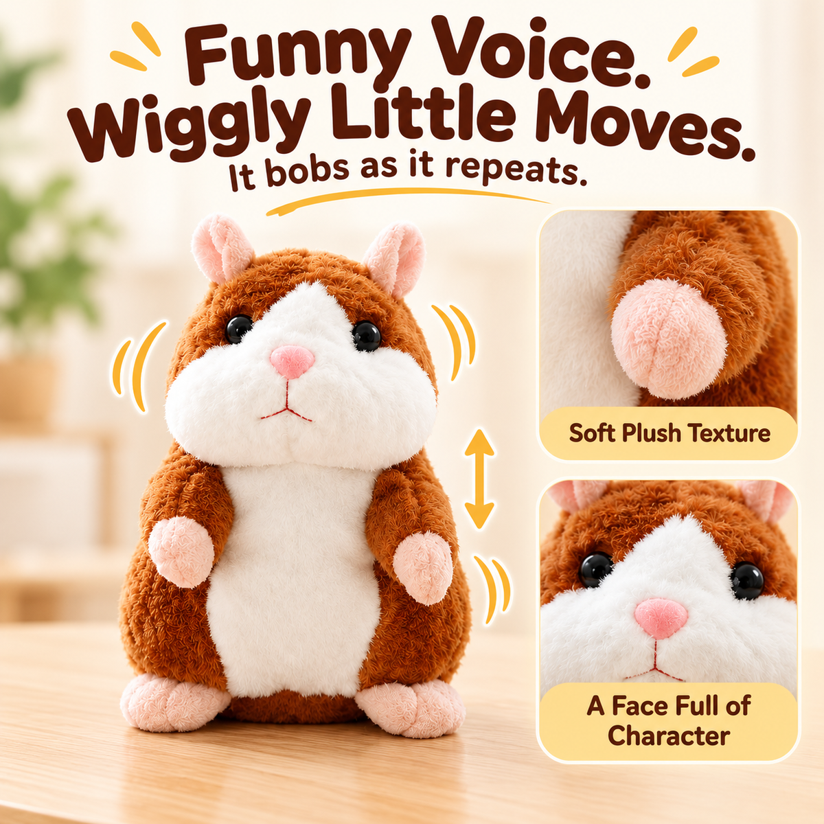 🎄Christmas Early Bird Special—Only 3 Days Left⌛ Talking Hamster Plush – Repeats What You Say in a Funny Voice