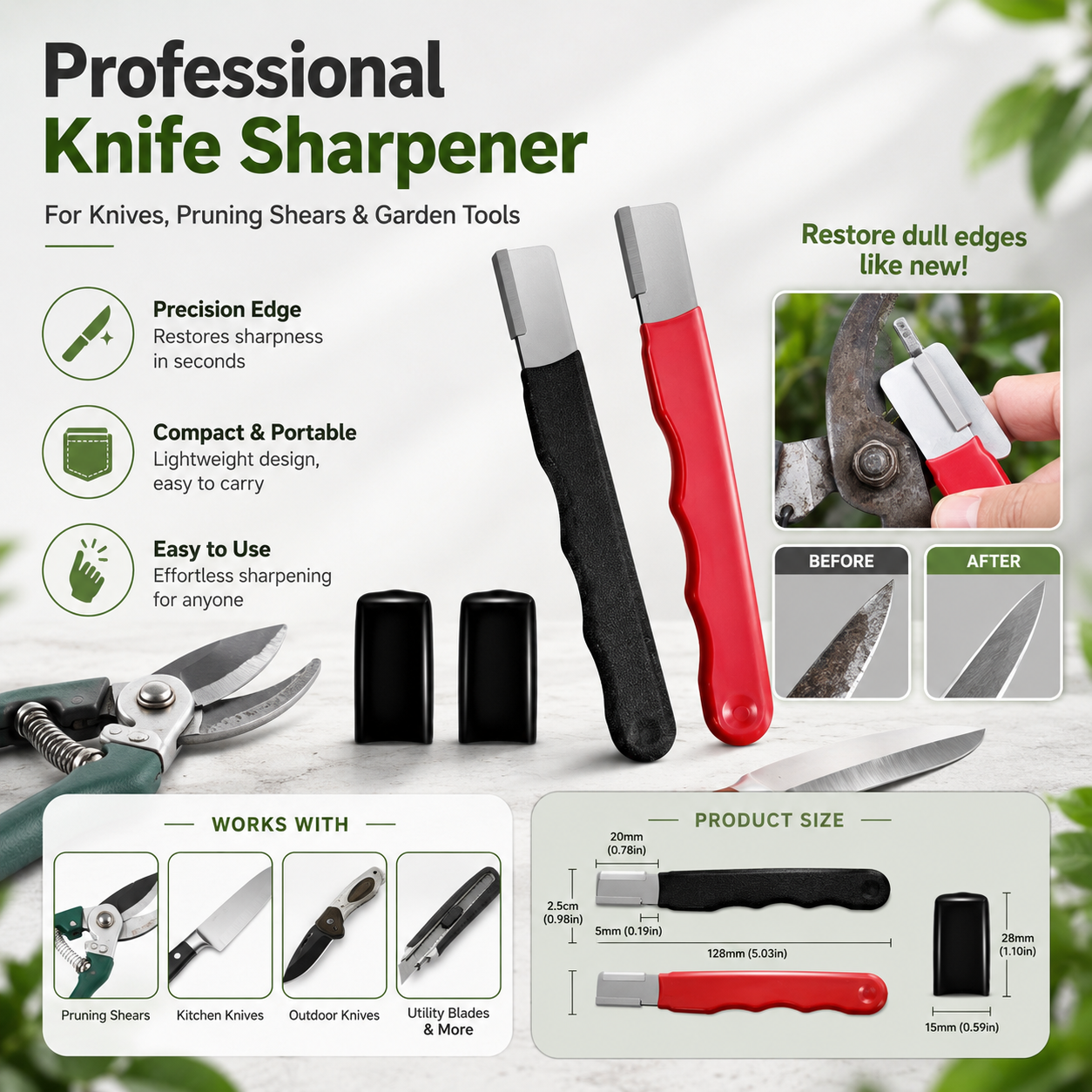🔪 Professional 3-in-1 Knife Sharpener — Restore Dull Blades In Just 10 Seconds