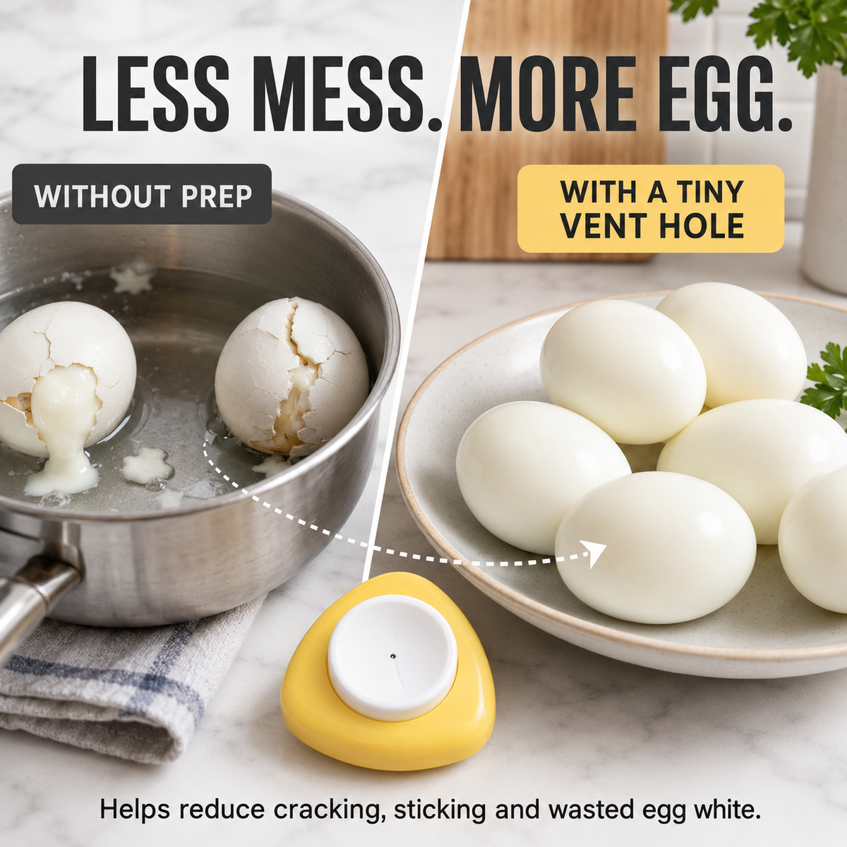 🔥Last Day Sale🔥 2PCS Egg Piercer for Easier Peeling & Fewer Cracked Eggs – Safety-Lock Boiled Egg Prep Tool