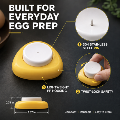 🔥Last Day Sale🔥 2PCS Egg Piercer for Easier Peeling & Fewer Cracked Eggs – Safety-Lock Boiled Egg Prep Tool