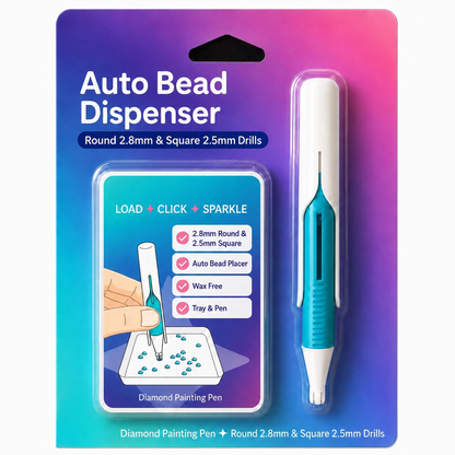 🔥Last Day 50% OFF 💎 Automatic Diamond Painting Bead dispenser | Wax-Free Round Drill Pen for Faster, Easier Crafting ✨
