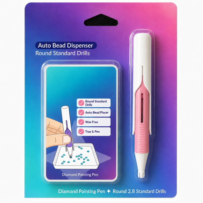 🔥Last Day 50% OFF 💎 Automatic Diamond Painting Bead dispenser | Wax-Free Round Drill Pen for Faster, Easier Crafting ✨