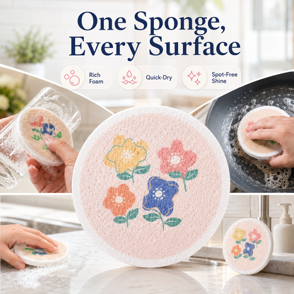 🔥LAST DAY -BUY 4 GET 8 FREE-$2.5 EACH🎁Kitchen cleaning sponge,Wood pulp sponge,Random patterns