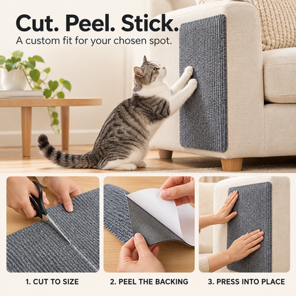 ⌛Limited-Time 50% Off🔥Self-Adhesive Cat Scratching Mat – Cut-to-Fit Furniture Protector
