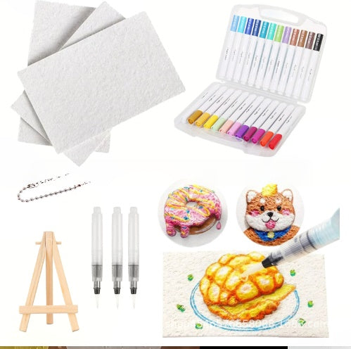 🎨Hot Sale 50% OFF✨Magic Fluffy Pigments, Pigment Paper, DIY Paintbrushes