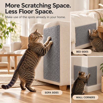 ⌛Limited-Time 50% Off🔥Self-Adhesive Cat Scratching Mat – Cut-to-Fit Furniture Protector