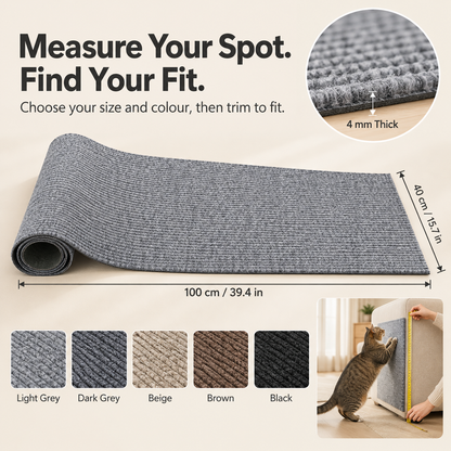 ⌛Limited-Time 50% Off🔥Self-Adhesive Cat Scratching Mat – Cut-to-Fit Furniture Protector