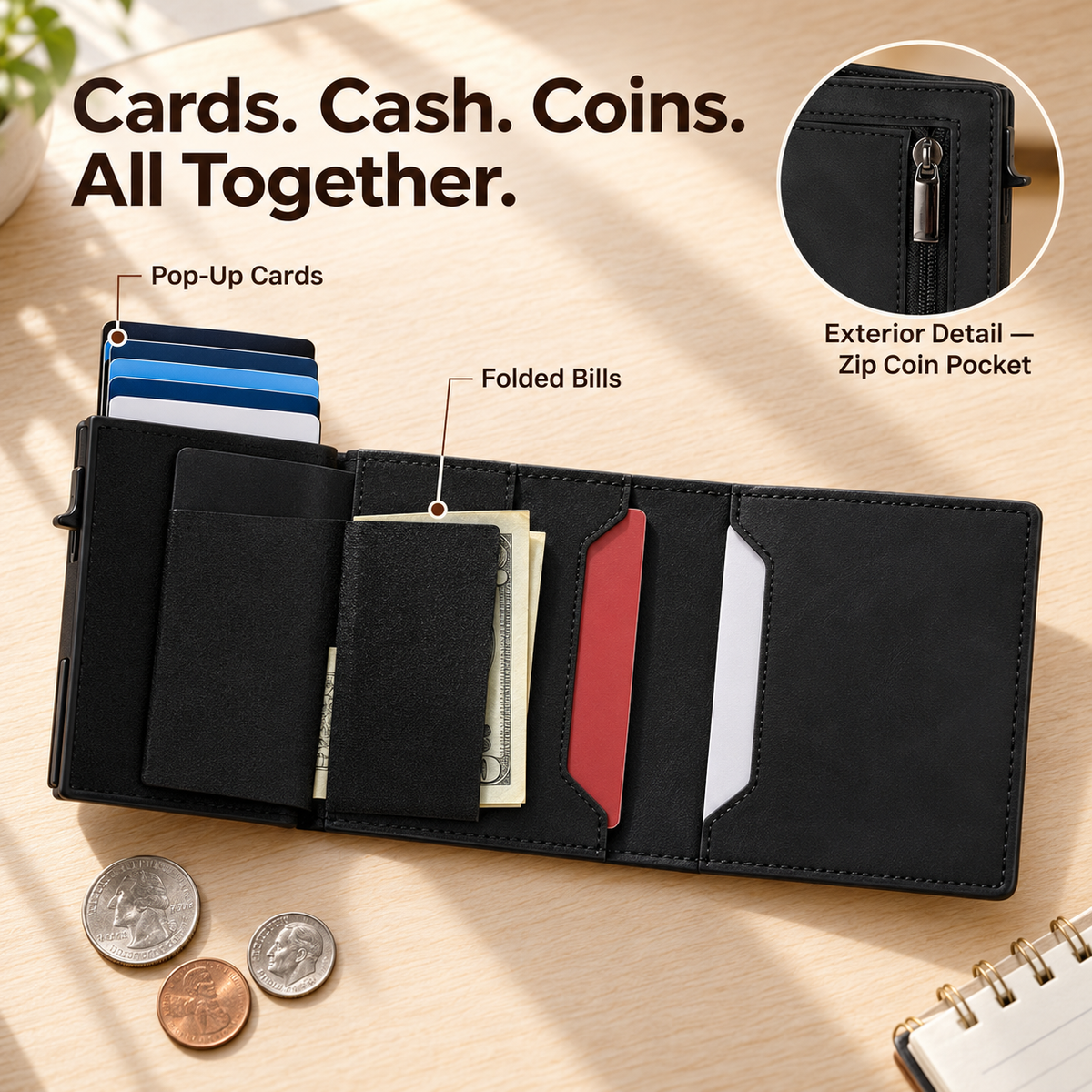 👻 Halloween Special: 50% Off🎉 This lightweight RFID wallet with a pop-up card is the perfect Thanksgiving gift🎁
