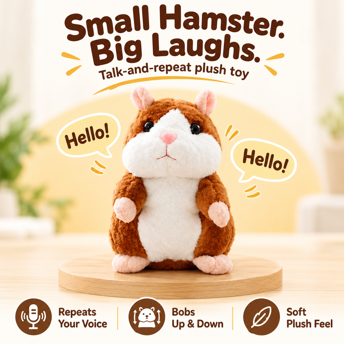 🎄Christmas Early Bird Special—Only 3 Days Left⌛ Talking Hamster Plush – Repeats What You Say in a Funny Voice
