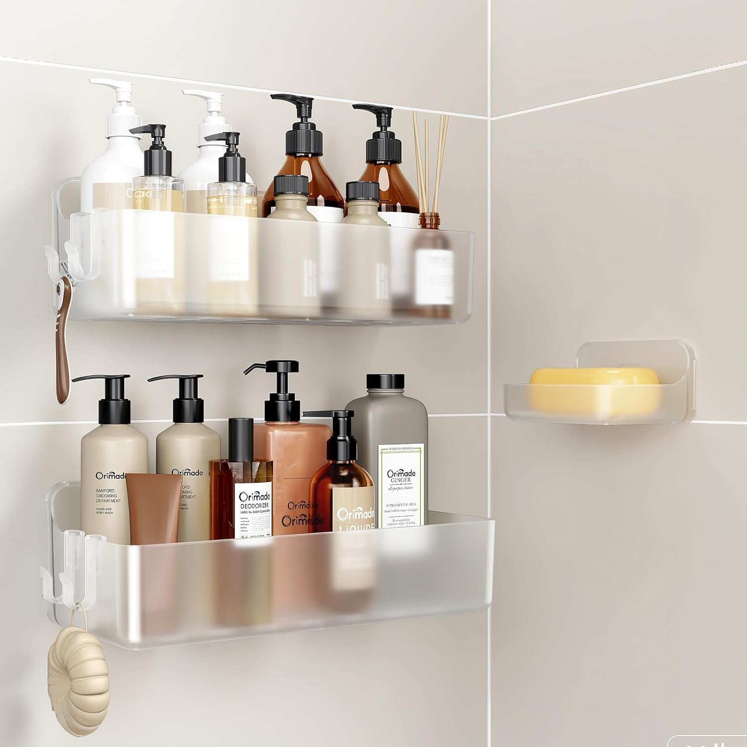 No-Drill Shower Caddy Organizer Set