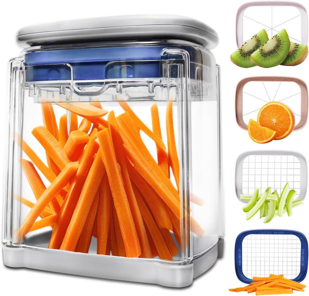 4-in-1 French Fry Cutter & Vegetable Chopper with Container