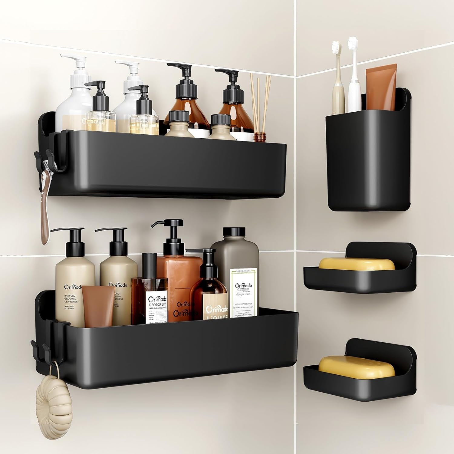 No-Drill Shower Caddy Organizer Set