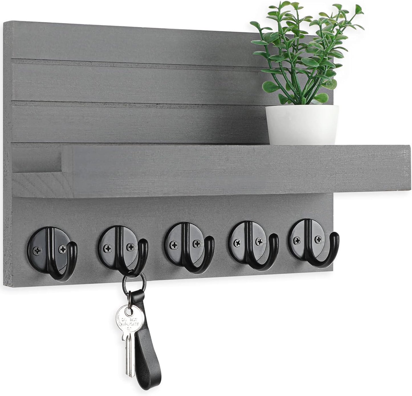 Wall Mounted Key Holder with Shelf