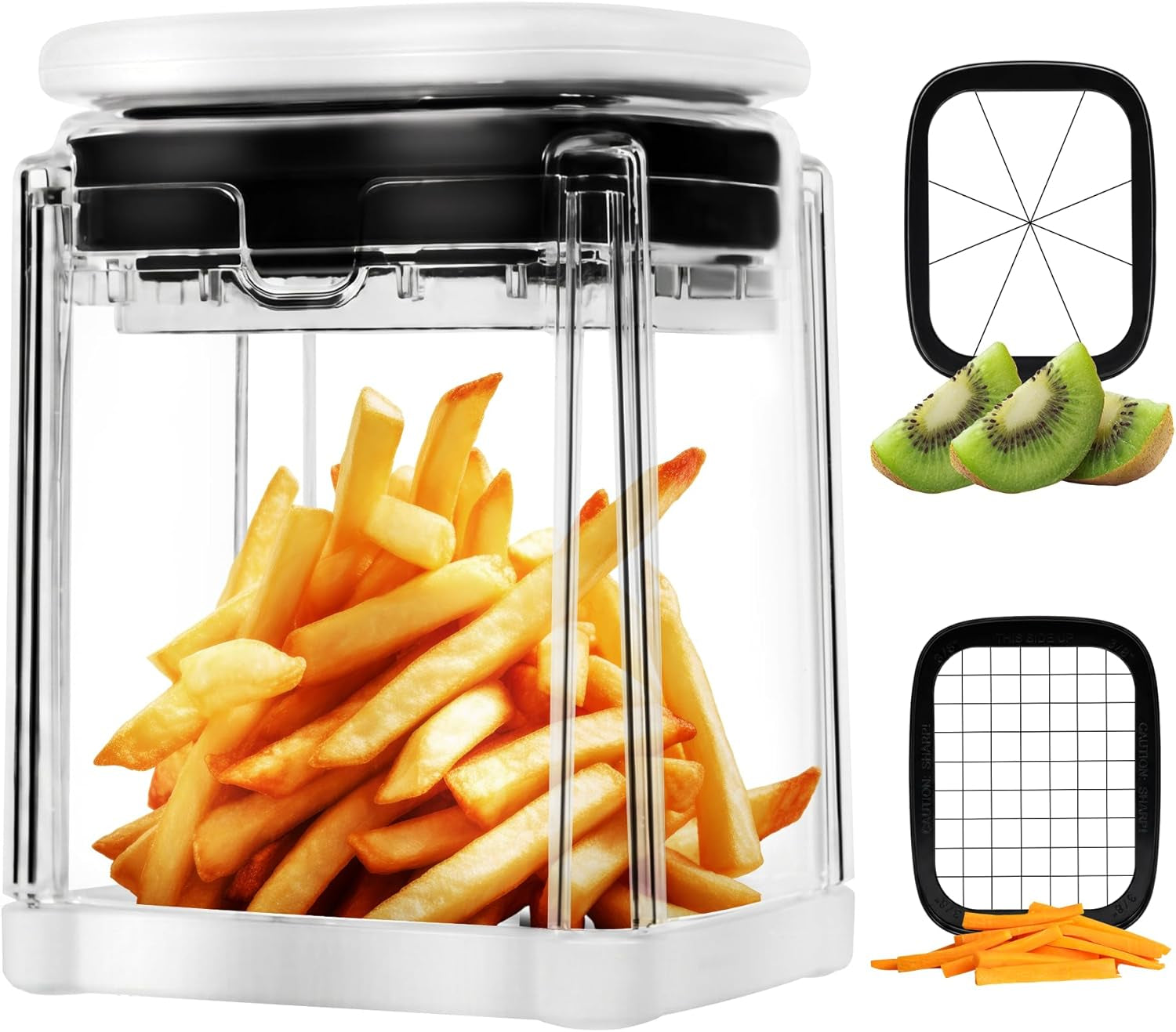 4-in-1 French Fry Cutter & Vegetable Chopper with Container