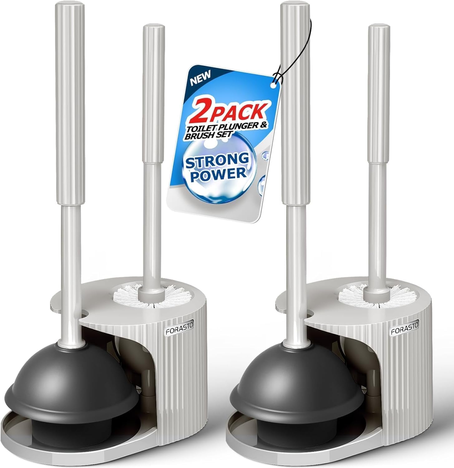 2-in-1 Toilet Brush & Plunger Set