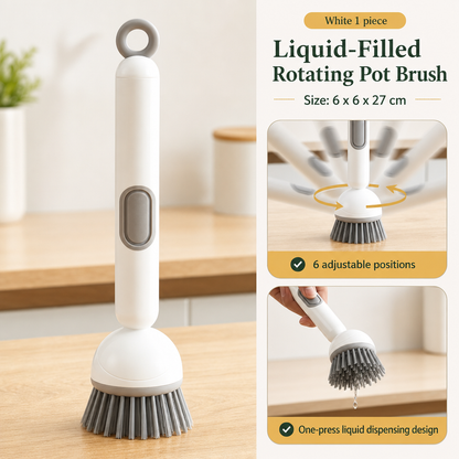 Press-to-Soap 360° Clean Brush 🧼✨No-mess clean brush with built-in soap dispenser, adjustable angles