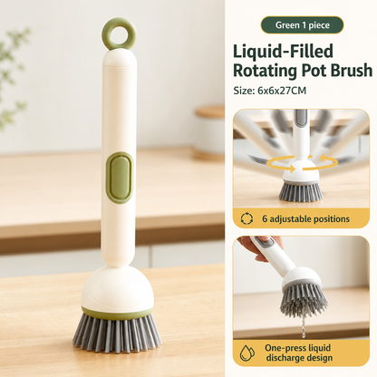 Press-to-Soap 360° Clean Brush 🧼✨No-mess clean brush with built-in soap dispenser, adjustable angles
