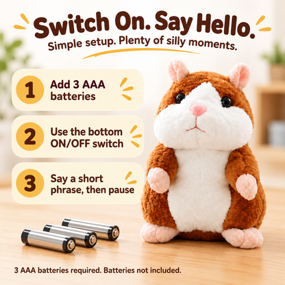 🎄Christmas Early Bird Special—Only 3 Days Left⌛ Talking Hamster Plush – Repeats What You Say in a Funny Voice
