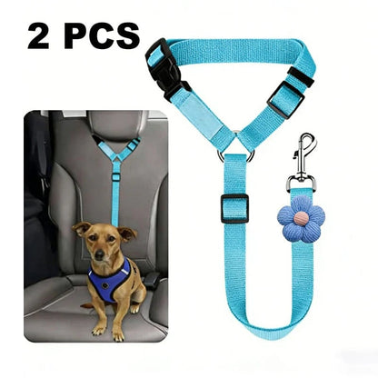 🐾 2-in-1 Dog Car Seat Belt & Walking Leash — Adjustable Pet Travel Restraint for Safer Car Rides