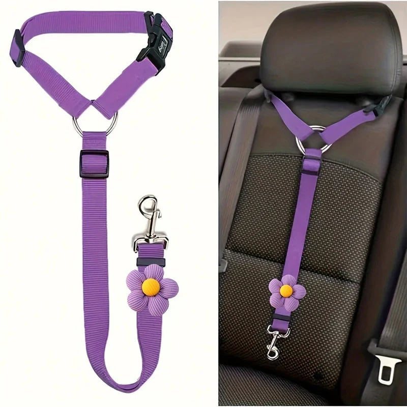 🐾 2-in-1 Dog Car Seat Belt & Walking Leash — Adjustable Pet Travel Restraint for Safer Car Rides