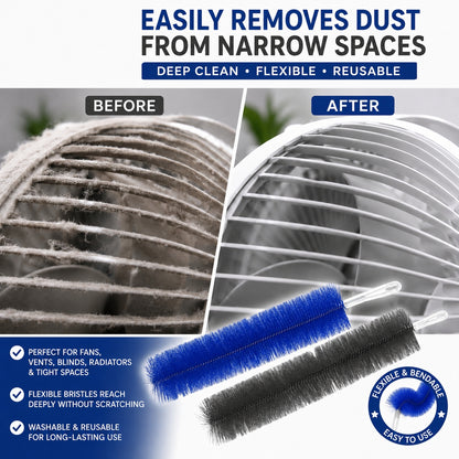 🌀 Clean Hidden Fan Dust In Seconds — Flexible Fan Cleaning Brush for Blades, Vents & Tight Gaps
