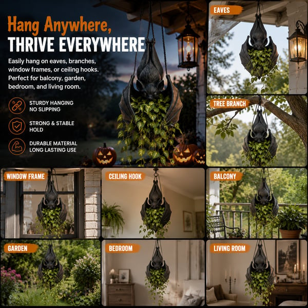 🎁Last Day 50% OFF - Hanging Bat Plant Pot