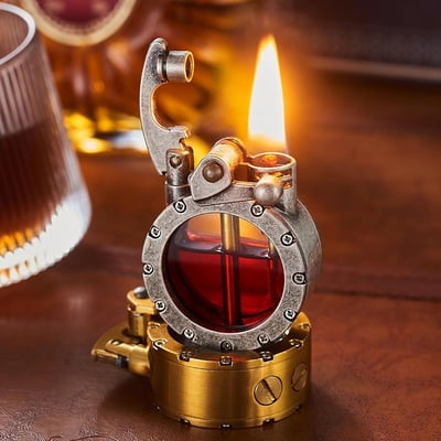🎁Vintage Trench Lighter Transparent Kerosene Lighter Antique Steampunk Lighter Cool Unique Lighter for Men