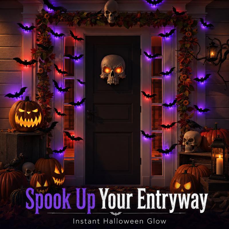 🔥 Last Day 50% OFF 🔥🦇Spooky 3D Bat LED Wall Light, Halloween Decor for Indoors and Outdoors👻