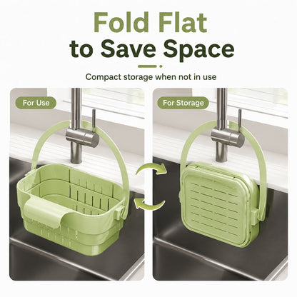 🧺Retractable Hanging Colander | No-Touch Scraps, Quick Draining & Fold-Flat Storage