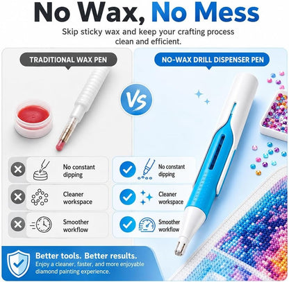 🔥Last Day 50% OFF 💎 Automatic Diamond Painting Bead dispenser | Wax-Free Round Drill Pen for Faster, Easier Crafting ✨