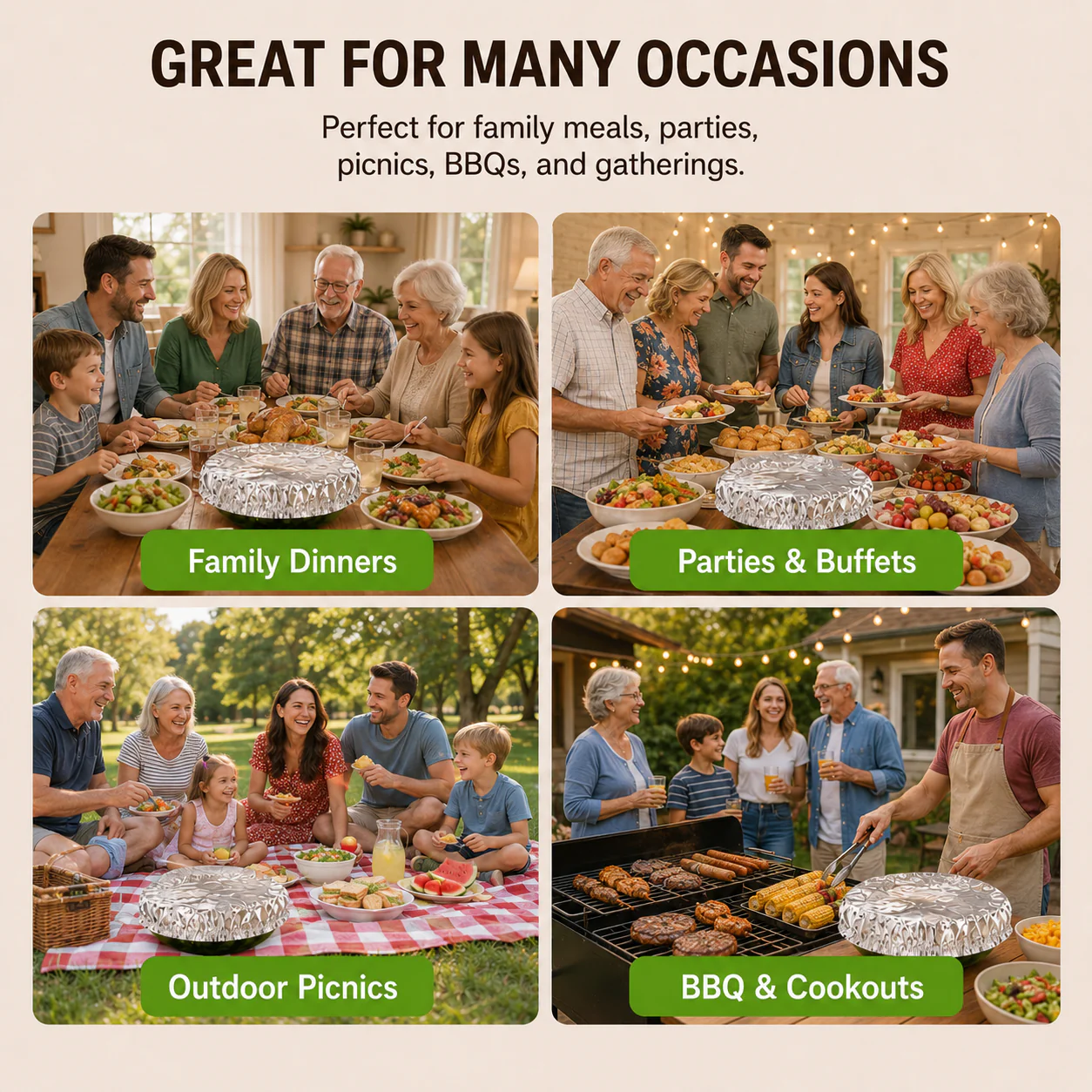 🔥Last Day Buy 1 get 2 free- $11.66 EACH🎁 Reusable Heat-Sealable Aluminum Foil Food Preservation Lids (50 per pack)
