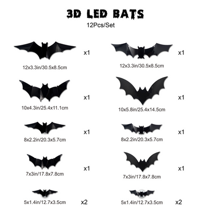 🔥 Last Day 50% OFF 🔥🦇Spooky 3D Bat LED Wall Light, Halloween Decor for Indoors and Outdoors👻