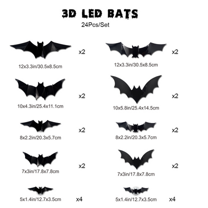 🔥 Last Day 50% OFF 🔥🦇Spooky 3D Bat LED Wall Light, Halloween Decor for Indoors and Outdoors👻
