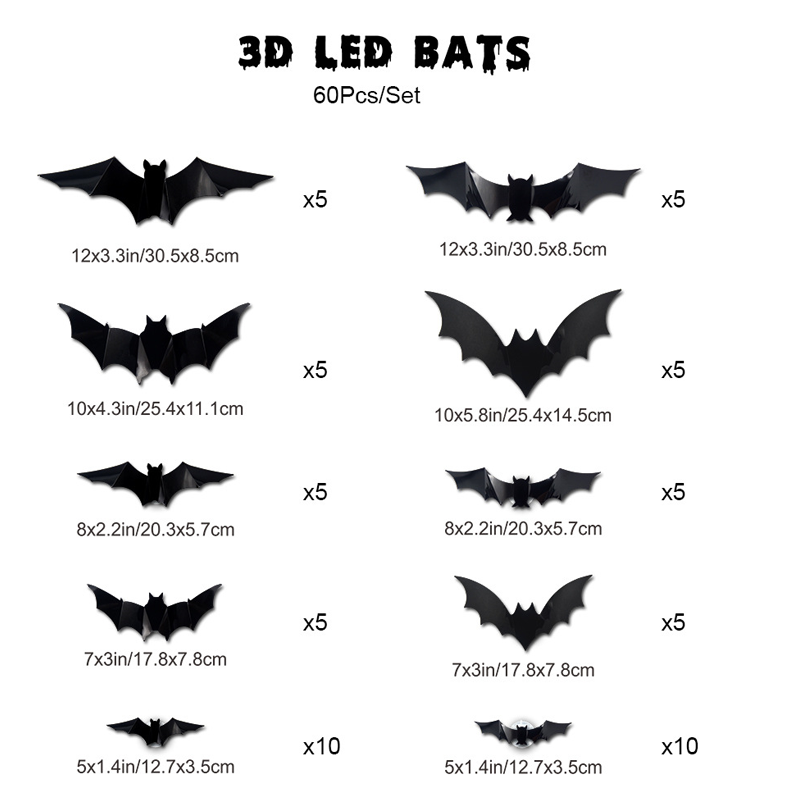 🔥 Last Day 50% OFF 🔥🦇Spooky 3D Bat LED Wall Light, Halloween Decor for Indoors and Outdoors👻