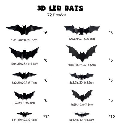🔥 Last Day 50% OFF 🔥🦇Spooky 3D Bat LED Wall Light, Halloween Decor for Indoors and Outdoors👻