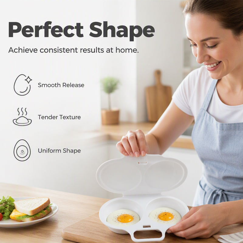 🥳2026 HOT SALE：BUY 2 GET 2 FREE-$8.24 EACH!🎁 Microwave Egg Poacher- Dual‑cavity, non‑stick & easy clean. Healthier than frying – stock up & save! 🏠✅