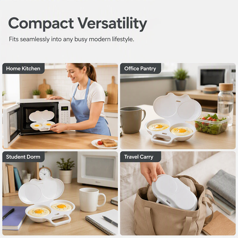 🥳2026 HOT SALE：BUY 2 GET 2 FREE-$8.24 EACH!🎁 Microwave Egg Poacher- Dual‑cavity, non‑stick & easy clean. Healthier than frying – stock up & save! 🏠✅
