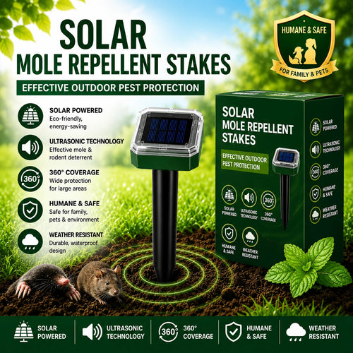☘️Solar Powered Waterproof Screw Mole Repellent