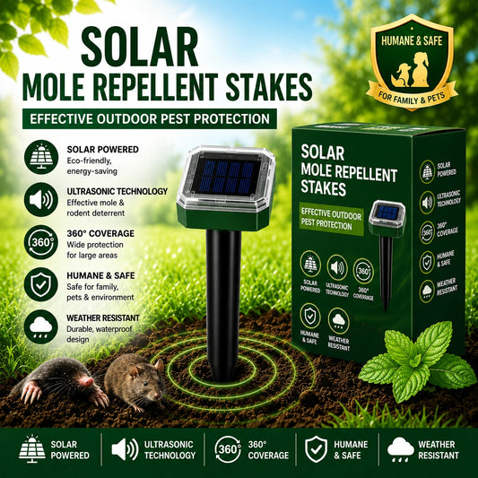 ☘️Solar Powered Waterproof Screw Mole Repellent